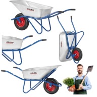 TACZKA OGRODOWA BUDOWLANA POJEMNA DO ZIEMII PIASKU ŻWIRU GRUZU 130L MOCNA