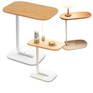 STOLIK KAWOWY MAŁY BOCZNY W KSZTAŁCIE LITERY C NOWOCZESNY DO SALONU OGRODU