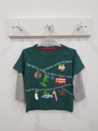 BLUEZOO bluzka koszulka długi rękaw świąteczna mikołaj chłopiec 86 - 92 cm