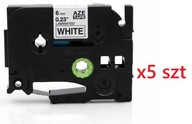 Taśma Aimotech do Brother TZe-211 6mm TZ-211 biała 5sztuki