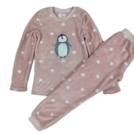 PIŻAMA DZIEWCZĘCA PLUSZ CIEPŁA ROZM.140/146__F&F