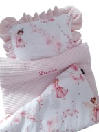 KOCYK pościel DO WÓZKA 50x75cm wafel HAFT imię METRYCZKA+PODUSZKA wyprawka