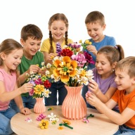 ZESTAW KLOCKI DUŻE KWIATY BUKIET 756 EL + WAZON DIY PREZENT KLOCKI FLOWERS