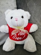 Biały Miś Pluszowy Pluszak Maskotka Przytulanka Bear Walentynki 20cm