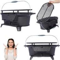 GRILL WĘGLOWY ŻELIWNY RUSZT OGRODOWY MAŁY PRZENOŚNY TURYSTYCZNY