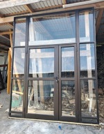 DRZWI Zewnętrzne Aluminiowe Dwuskrzydłowe z Doświetlami Wejściowe 240x300cm