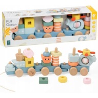 KLOCKI UKŁADANKA DREWNIANA SORTER ZESTAW KOLEJKA CIĄGNIĘCIA CLASSIC WORLD