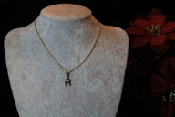 ŁAŃCUSZEK NASZYJNIK ZE STALI CHIRURGICZNEJ 316L POZŁACANY ZAWIESZKA