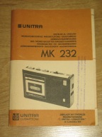 UNITRA LUBARTÓW Monofoniczny Magnetofon Kasetowy MK232 Instrukcja obsługi