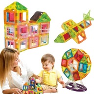 HIT Klocki magnetyczne dla dzieci 70 sztuk zabawka DUŻY ZESTAW