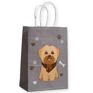 Torebki Papierowe PIESEK York 4szt Szare Prezentowa z Uchwytem Torba