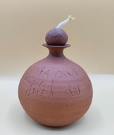 Lampka naftowa kuleczka kulka z terakoty - ręcznie wykonana kolekcjonerska