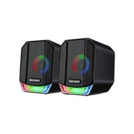 ZESTAW GŁOŚNIKI KOMPUTEROWE 2.0 DO KOMPUTERA LAPTOPA AUX LED USB RGB