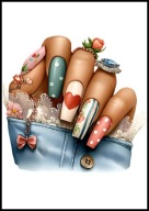 A2 PLAKAT DO SALONU MANICURE URODY, PLAKAT DLA KOSMETYCZKI PAZNOKCIE LAKIER