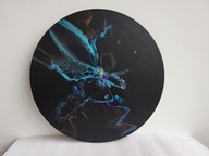 Nocny impuls, abstrakcja, farby akrylowe, złoto, aukcja charytatywna