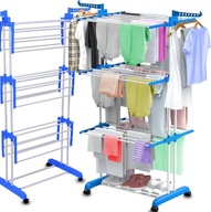 SUSZARKA NA PRANIE STOJĄCA ROZKŁADANA XXL Z KÓŁKAMI 3 POZIOMY