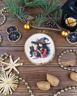 Świąteczna zawieszka, podkładka pod kubek - rękodzieło - Heksa