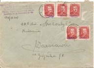 WROCŁAW -koperta znaczki przedruk GROSZY -obieg 1950 rok