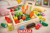 Owoce i warzywa do krojenia na magnes drewniane Kinderplay wielokolorowe
