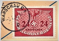 Znaczek Generalne Gubernatorstwo 24 grosze Godło Rzeszy Stempel WARSCHAU