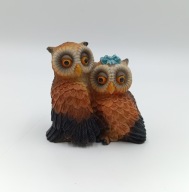 Dwie sówki - sowa, sowy - figurka śliczna przytulona parka - figurka 10cm