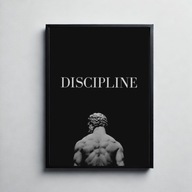 Plakat A3„discipline”- motywacyjny, czarny, dekoracja, prezent, do pokoju