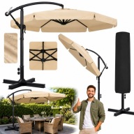 PARASOL OGRODOWY DUŻY 350 x 250 cm SKŁADANY Z WYSIĘGNIKIEM + POKROWIEC