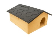 Schronienie dla jeża – drewniany domek budka z otwieranym dachem z gontem