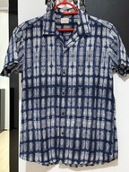 O Selected Homme niebieski biel artystyczna krata subtelnie prześwitująca