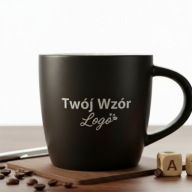 Personalizowany kubek z grawerem | Czarny mat | Własny tekst / logo