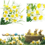 Sztuczne KWIATY ŻONKILE wiosenny BUKIET żonkili gałązka ŻONKIL na stroik