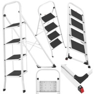 DRABINA STALOWA DOMOWA SKŁADANA 4 STOPNIE MATA ANTYPOŚLIZGOWA 150KG 2,93M