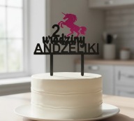 topper na tort dekoracja urodziny personalizacja JEDNOROŻEC !!