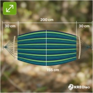 Hamak z drążkiem KREOleo wielokolorowy 250 kg 200 x 155