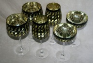 ARTLAND CUBIC KIELISZKI CZARNO ZŁOTE PREMIUM MEGA KOMPLET 6 SZT