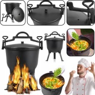KOCIOŁEK ŻELIWNY EMALIOWANY MYŚLIWSKI GARNEK WĘGIERSKI 10L OGNISKO GRILL