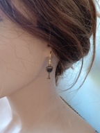 Kolczyki kieliszek wina stare złoto