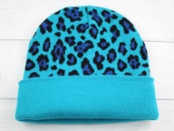 czapka beanie Panterka turkus w panterkę turkusowa