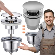 KOREK UMYWALKOWY KLIK KLAK AUTOMATYCZNY MOSIĄDZ CHROM Z/BEZ PRZELEWU 40MM