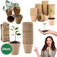 DONICZKI TORFOWE DO ROZSADY WYSIEWU OGRODOWE 8X8 CM 24 SZTUKI KALINOVA