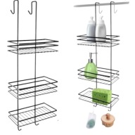 PÓŁKA ŁAZIENKOWA ZAWIESZANA NA KABINĘ SZYBĘ CZARNA VILDE 78,5 X 25 X 20 CM