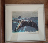 Litografia barwna abstrakcja marynistyczna