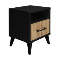 Szafka Nocna Stolik Nocny Do Sypialni Salonu czarny/dąb mebel