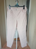 spodnie dżins materiał proste róż strecz 44 treggins jeggins na gumie