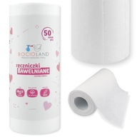 BAWEŁNIANE RĘCZNIKI DLA NOWORODKÓW NIEMOWLĄT ROLKA 20x23cm 50szt. BOCIOLAND