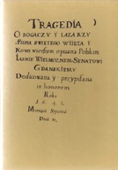 TRAGEDIA O BOGACZU I LAZARZU ANONIM GDANSKI TREDER