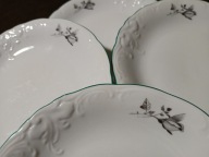 WAWEL FRYDERYKA 4 TALERZYKI DESEROWE SZARA RÓŻA STARA PORCELANA VINTAGE PRL
