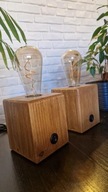 2 lampy stołowe nocne drewniane
