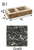Ogrodzenia łupane,pustak łupany,ogrodzenie,bloczek B1 39x22x8cm Grafitowy