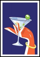 A2 PLAKAT DO KUCHNI JADALNI RESTAURACJI KIELISZEK Z OLIWKĄ W DŁONI, GRANAT